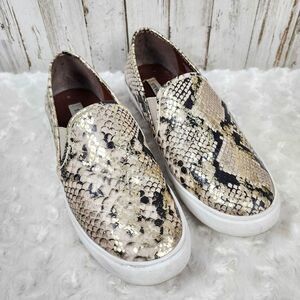 Steven Madden Snakeskin Slip On Sneakers Size 9.5